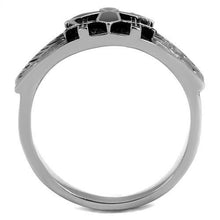 Load image into Gallery viewer, TK2505 - High polished (no plating) Stainless Steel Ring with Epoxy  in Jet