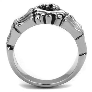 TK2512 - High polished (no plating) Stainless Steel Ring with Epoxy  in Jet