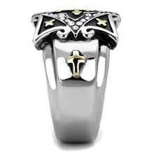 Load image into Gallery viewer, TK2517 - Two-Tone IP Gold (Ion Plating) Stainless Steel Ring with Top Grade Crystal  in Clear