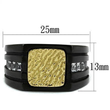 Load image into Gallery viewer, TK2519 - Two-Tone IP Gold (Ion Plating) Stainless Steel Ring with AAA Grade CZ  in Clear