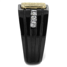 Load image into Gallery viewer, TK2519 - Two-Tone IP Gold (Ion Plating) Stainless Steel Ring with AAA Grade CZ  in Clear