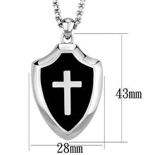 Load image into Gallery viewer, TK2523 - High polished (no plating) Stainless Steel Chain Pendant with Epoxy  in Jet