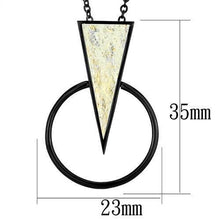 Load image into Gallery viewer, TK2524 - IP Black(Ion Plating) Stainless Steel Chain Pendant with Leather  in White