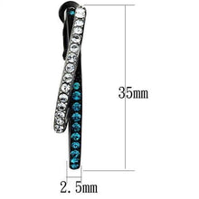 Load image into Gallery viewer, TK2533 - Two-Tone IP Black (Ion Plating) Stainless Steel Earrings with Top Grade Crystal  in Blue Zircon