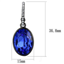 Load image into Gallery viewer, TK2538 - IP Black(Ion Plating) Stainless Steel Earrings with Top Grade Crystal  in Sapphire