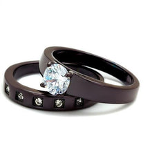 Load image into Gallery viewer, TK2547 - IP Dark Brown (IP coffee) Stainless Steel Ring with AAA Grade CZ  in Clear