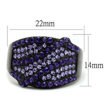 Load image into Gallery viewer, TK2551 - IP Black(Ion Plating) Stainless Steel Ring with Top Grade Crystal  in Multi Color