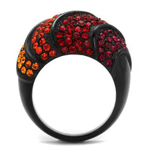 Load image into Gallery viewer, TK2553 - IP Black(Ion Plating) Stainless Steel Ring with Top Grade Crystal  in Multi Color