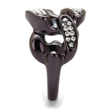 Load image into Gallery viewer, TK2558 - IP Dark Brown (IP coffee) Stainless Steel Ring with Top Grade Crystal  in Clear
