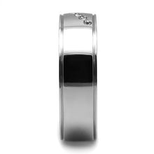 Load image into Gallery viewer, TK2564 - High polished (no plating) Stainless Steel Ring with Top Grade Crystal  in Clear