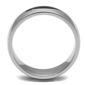 TK2567 - Two-Tone IP Black (Ion Plating) Stainless Steel Ring with No Stone