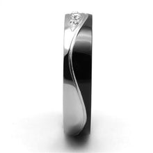 Load image into Gallery viewer, TK2568 - Two-Tone IP Black (Ion Plating) Stainless Steel Ring with Top Grade Crystal  in Clear