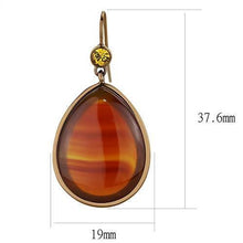 Load image into Gallery viewer, TK2575 - IP Coffee light Stainless Steel Earrings with Semi-Precious Agate in Siam