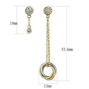 TK2579 - IP Gold & IP Rose Gold (Ion Plating) Stainless Steel Earrings with Top Grade Crystal  in Clear