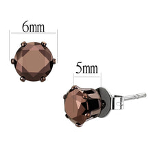Load image into Gallery viewer, TK2587 - Two Tone IP Light Brown (IP Light coffee) Stainless Steel Earrings with AAA Grade CZ  in Light Coffee