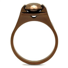 Load image into Gallery viewer, TK2590 IP Coffee light Stainless Steel Ring with AAA Grade CZ in Light Coffee