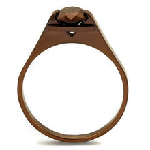 Load image into Gallery viewer, TK2592 - IP Coffee light Stainless Steel Ring with AAA Grade CZ  in Light Coffee
