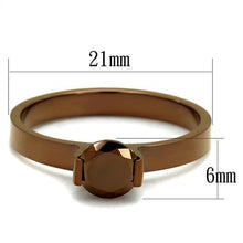 Load image into Gallery viewer, TK2593 - IP Coffee light Stainless Steel Ring with AAA Grade CZ  in Light Coffee