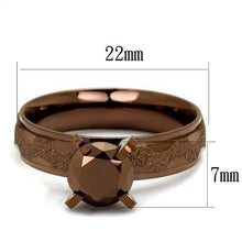 Load image into Gallery viewer, TK2595 - IP Coffee light Stainless Steel Ring with AAA Grade CZ  in Light Coffee