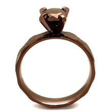 Load image into Gallery viewer, TK2595 - IP Coffee light Stainless Steel Ring with AAA Grade CZ  in Light Coffee