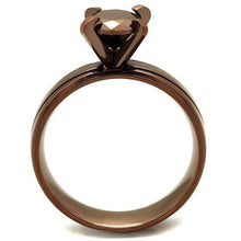 Load image into Gallery viewer, TK2598 - IP Coffee light Stainless Steel Ring with AAA Grade CZ  in Light Coffee