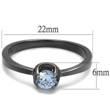 Load image into Gallery viewer, TK2609 - IP Light Black  (IP Gun) Stainless Steel Ring with AAA Grade CZ  in Light Amethyst