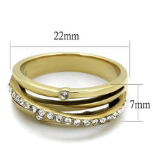 Load image into Gallery viewer, TK2611 - IP Gold(Ion Plating) Stainless Steel Ring with Top Grade Crystal  in Clear