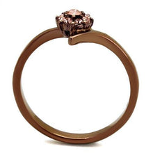 Load image into Gallery viewer, TK2612 - IP Coffee light Stainless Steel Ring with Top Grade Crystal  in Light Peach