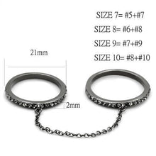 Load image into Gallery viewer, TK2614 - IP Light Black  (IP Gun) Stainless Steel Ring with Top Grade Crystal  in Jet