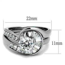 Load image into Gallery viewer, TK2617 - No Plating Stainless Steel Ring with AAA Grade CZ  in Clear