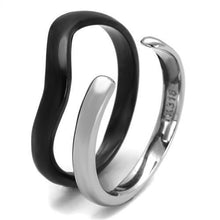 Load image into Gallery viewer, TK2618 - Two-Tone IP Black (Ion Plating) Stainless Steel Ring with No Stone