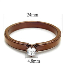 Load image into Gallery viewer, TK2621 - IP Coffee light Stainless Steel Ring with AAA Grade CZ  in Clear