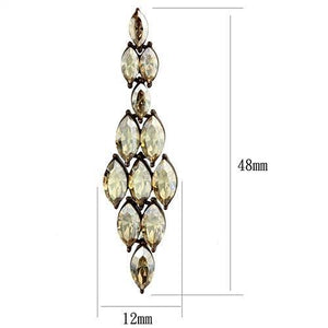 TK2632 - IP Coffee light Stainless Steel Earrings with Top Grade Crystal  in Champagne
