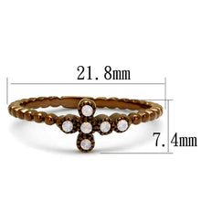 Load image into Gallery viewer, TK2641 - IP Coffee light Stainless Steel Ring with Top Grade Crystal  in Light Rose