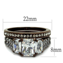 Load image into Gallery viewer, TK2646 - IP Dark Brown (IP coffee) Stainless Steel Ring with AAA Grade CZ  in Clear
