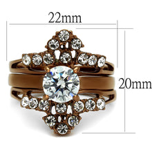 Load image into Gallery viewer, TK2647 - IP Coffee light Stainless Steel Ring with AAA Grade CZ  in Clear