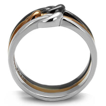 Load image into Gallery viewer, TK2648 - Three Tone (IP Light Coffee &amp; IP Light Black &amp; High Polished) Stainless Steel Ring with No Stone