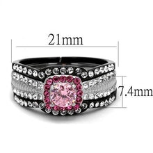 Load image into Gallery viewer, TK2651 - Two-Tone IP Black (Ion Plating) Stainless Steel Ring with AAA Grade CZ  in Light Rose