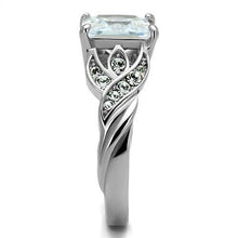 Load image into Gallery viewer, TK2657 - High polished (no plating) Stainless Steel Ring with AAA Grade CZ  in Clear
