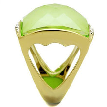 Load image into Gallery viewer, TK2661 - IP Gold(Ion Plating) Stainless Steel Ring with Synthetic Synthetic Stone in Apple Green color