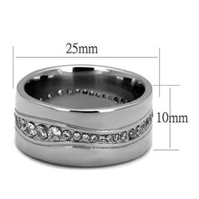 Load image into Gallery viewer, TK2667 - High polished (no plating) Stainless Steel Ring with AAA Grade CZ  in Clear