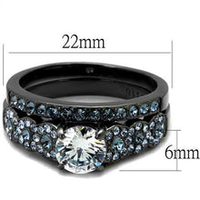 Load image into Gallery viewer, TK2671 - IP Light Black  (IP Gun) Stainless Steel Ring with AAA Grade CZ  in Clear