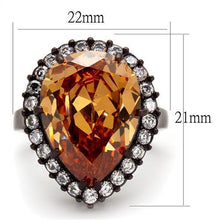 Load image into Gallery viewer, TK2675 - IP Dark Brown (IP coffee) Stainless Steel Ring with AAA Grade CZ  in Champagne