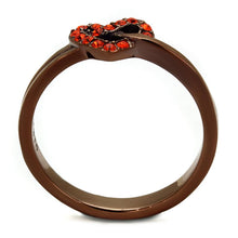 Load image into Gallery viewer, TK2686 - IP Coffee light Stainless Steel Ring with Top Grade Crystal  in Orange