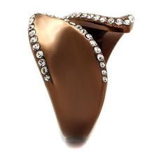 Load image into Gallery viewer, TK2691 - IP Coffee light Stainless Steel Ring with Top Grade Crystal  in Clear
