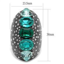 Load image into Gallery viewer, TK2698 - IP Light Black  (IP Gun) Stainless Steel Ring with Top Grade Crystal  in Multi Color