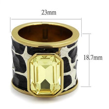 Load image into Gallery viewer, TK2701 - IP Gold(Ion Plating) Stainless Steel Ring with Top Grade Crystal  in Citrine Yellow