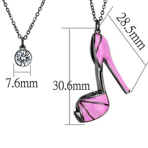 TK2703 - IP Light Black  (IP Gun) Stainless Steel Chain Pendant with Top Grade Crystal  in Clear
