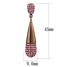 Load image into Gallery viewer, TK2707 - IP Coffee light Stainless Steel Earrings with Top Grade Crystal  in Light Peach