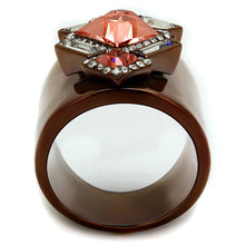 Load image into Gallery viewer, TK2735 - IP Coffee light Stainless Steel Ring with Top Grade Crystal  in Rose